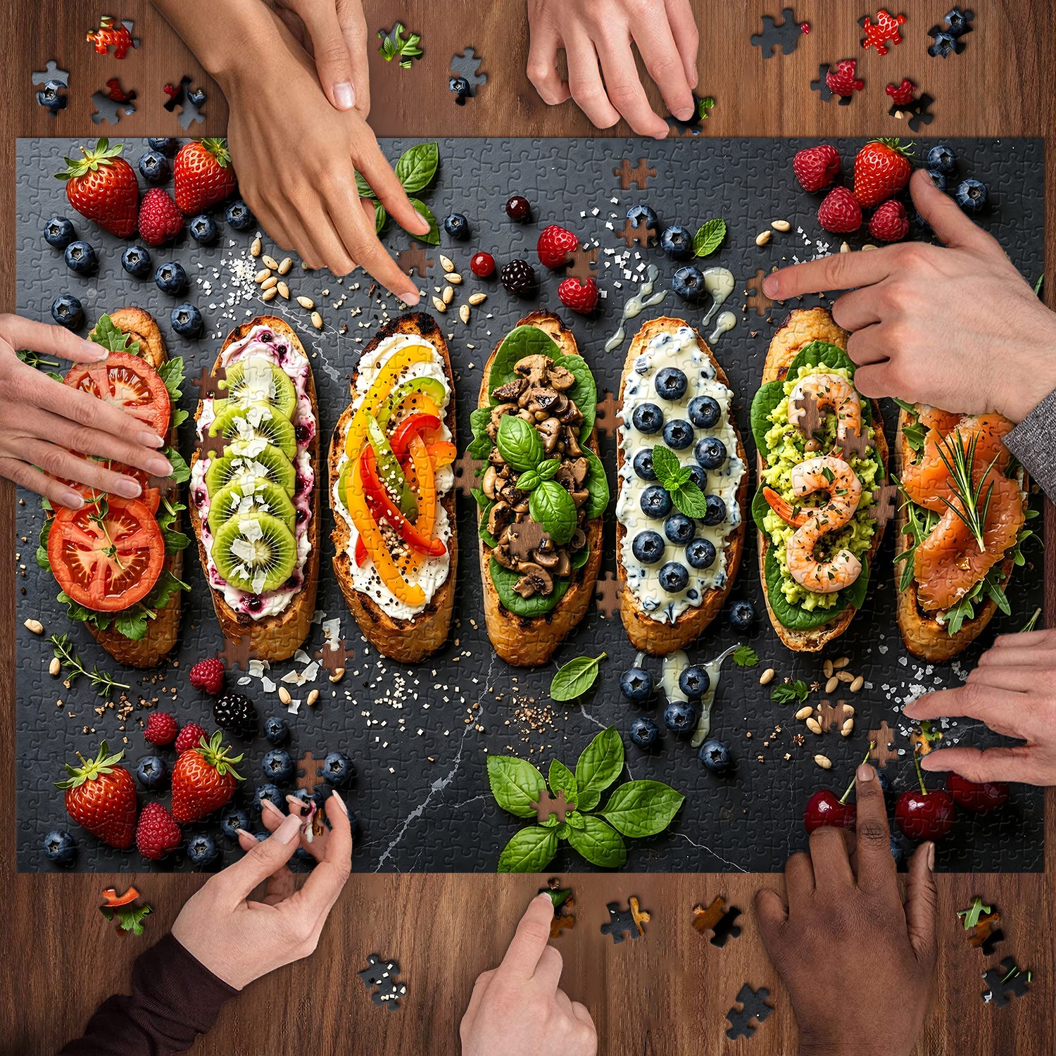 Assorted Bruschetta Jigsaw Puzzle 1000 Pieces