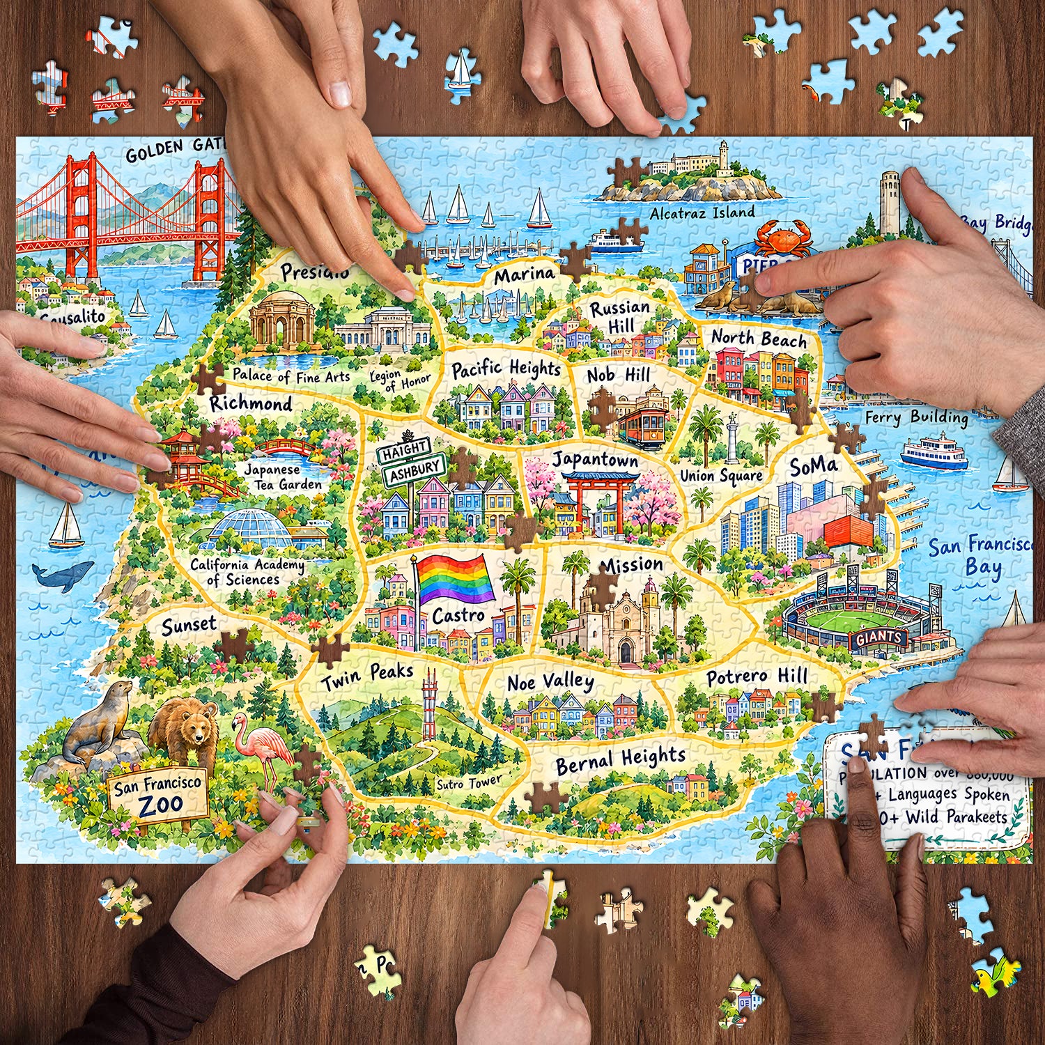 SF Illustrated Map Jigsaw Puzzle 1000 Pieces