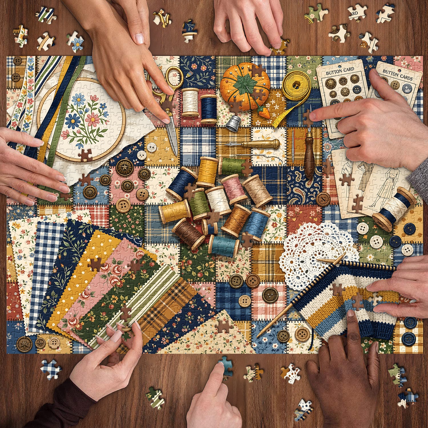 Retro Sewing Craft Jigsaw Puzzle 1000 Pieces