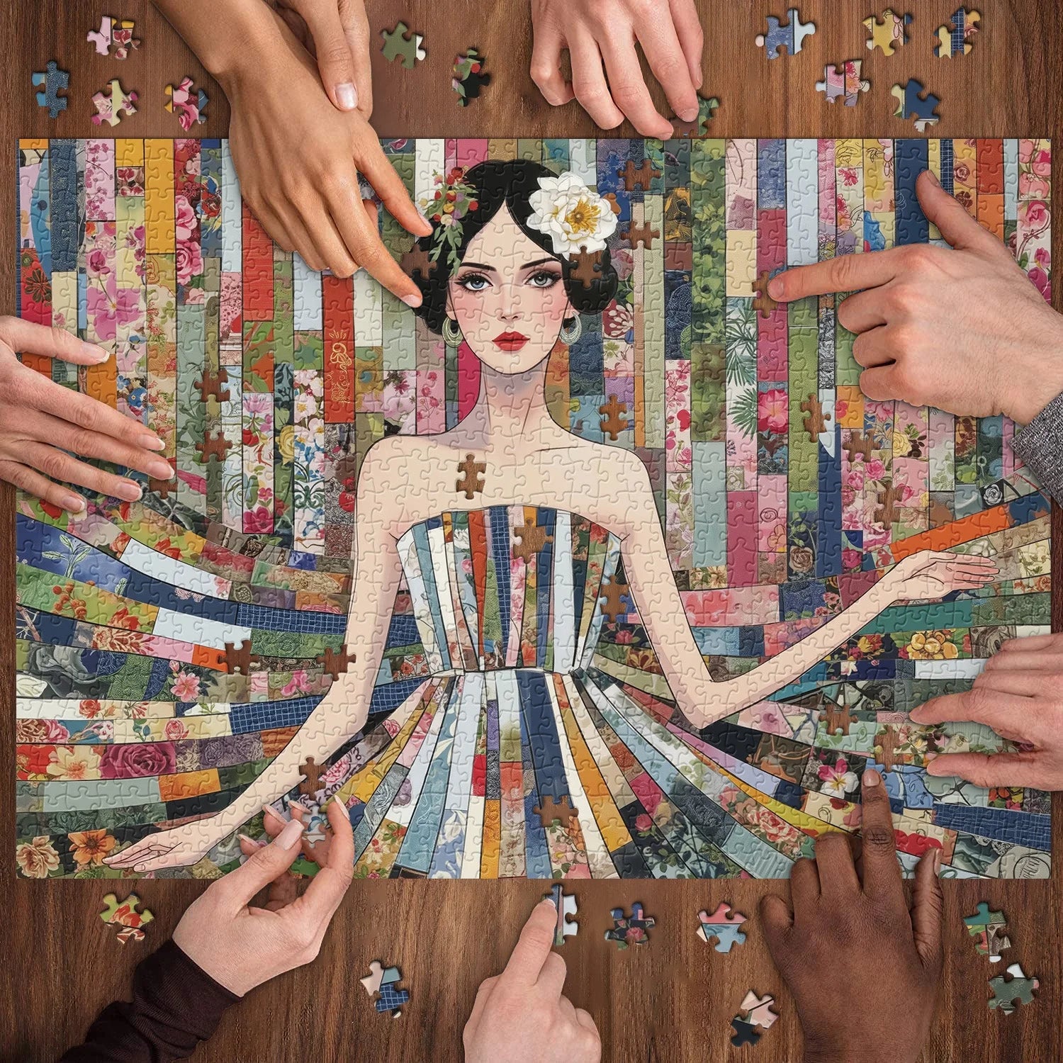 Puzzle Fille Patchwork 1000 Pièces