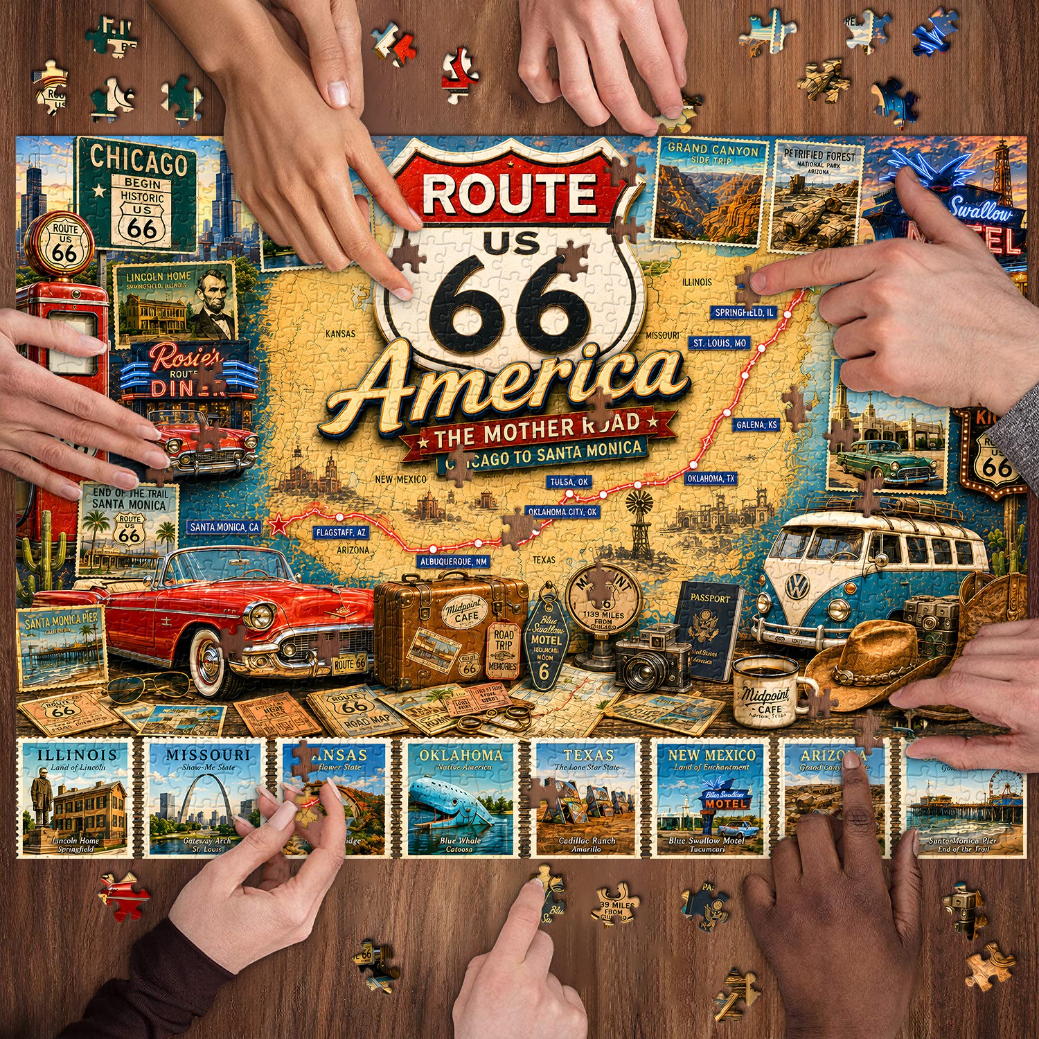 Route 66 Reisepuzzle 1000 Teile