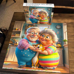 Câlins dans la cuisine puzzles de puzzle 1000 pièces
