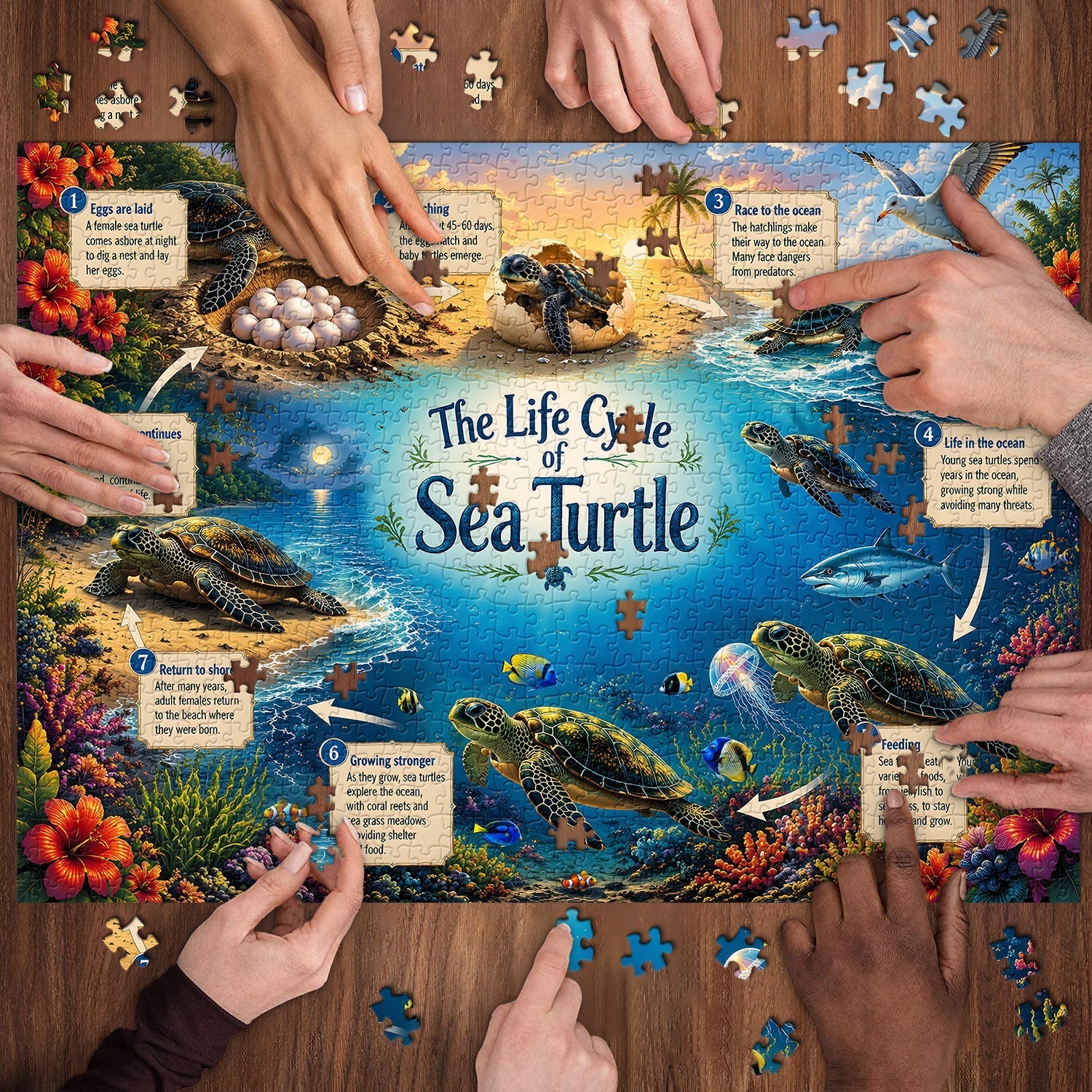 Sea Turtle Life Journey Jigsaw Puzzle 1000 Pieces