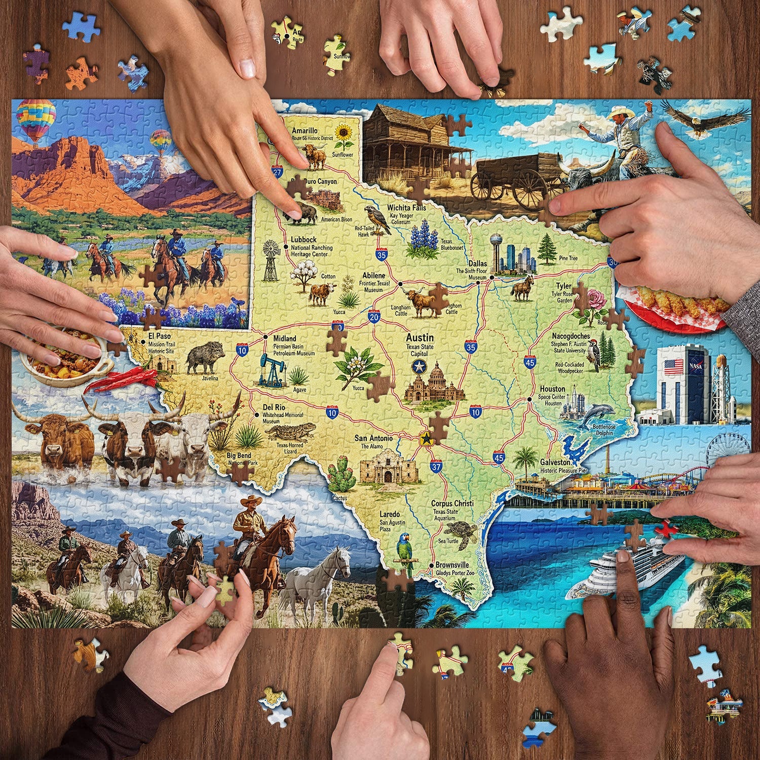 Wild West Map Jigsaw Puzzle 1000 Pieces