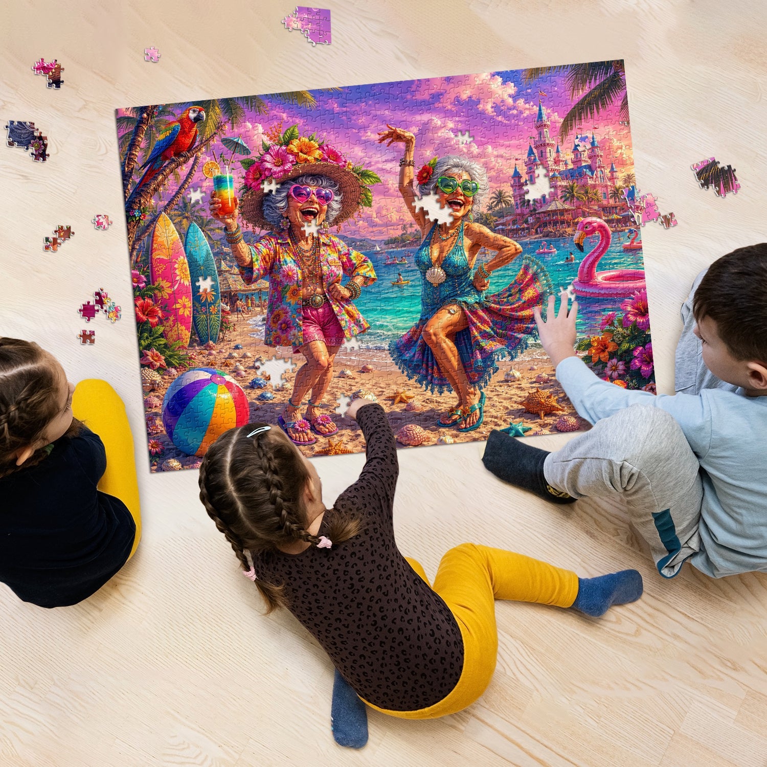 Strandparty-Omas-Puzzle, 1000 Teile