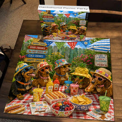 Dachshund Picnic Party Jigsaw Puzzle 1000 Pieces