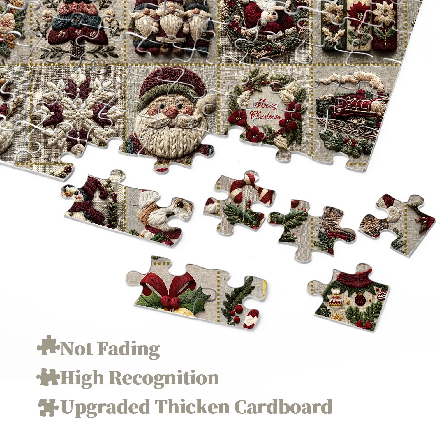 Vintage Christmas Stoff Fun Puzzle 1000 Stücke