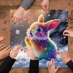 Puzzle Lapin aux teintes enneigées 1000 pièces