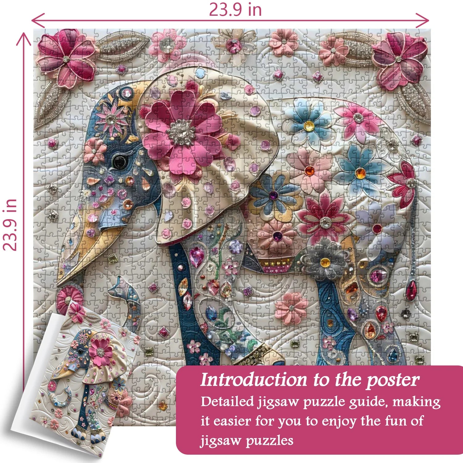 Puzzle elefante diamante 1000 pezzi