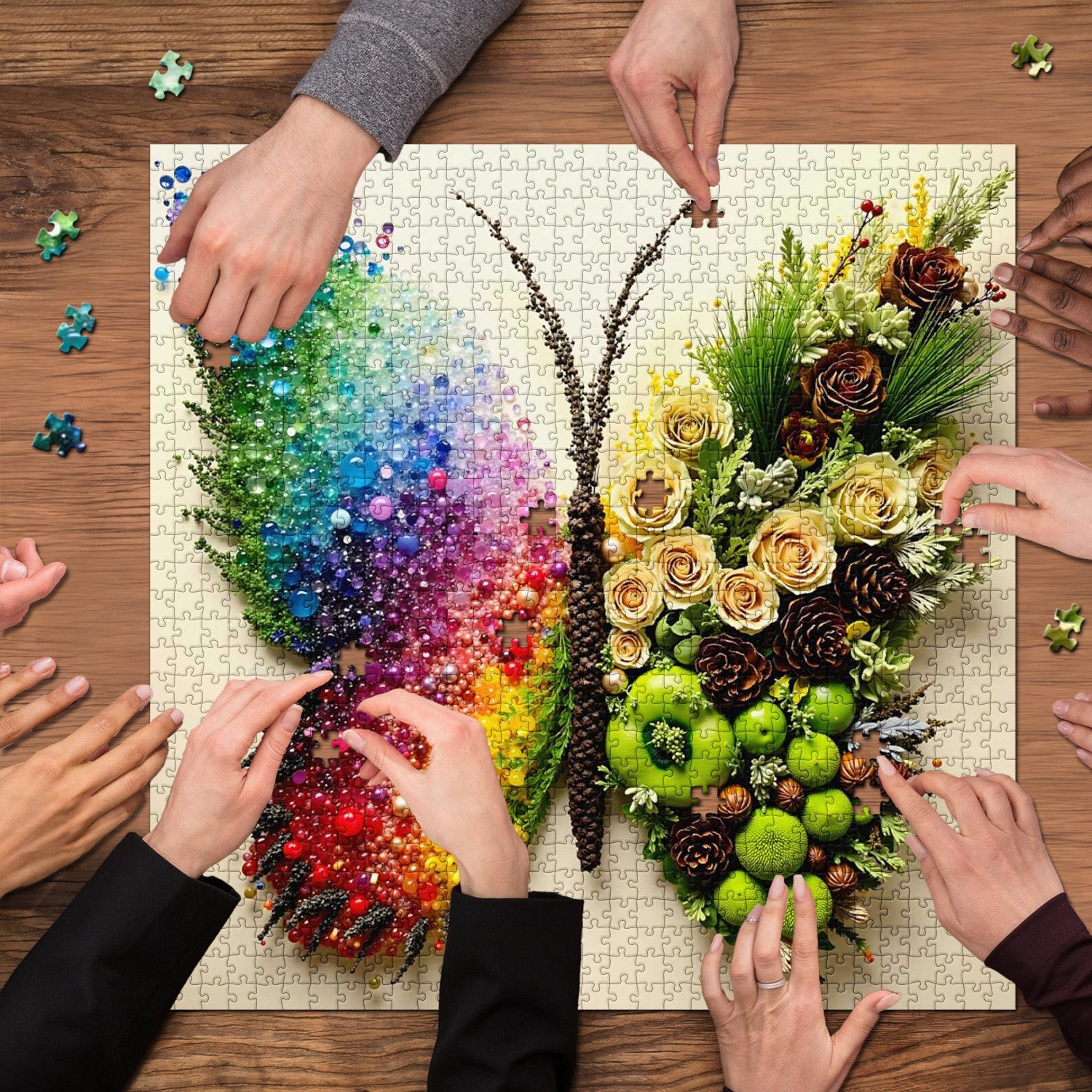 Puzzle con farfalla botanica da 1000 pezzi