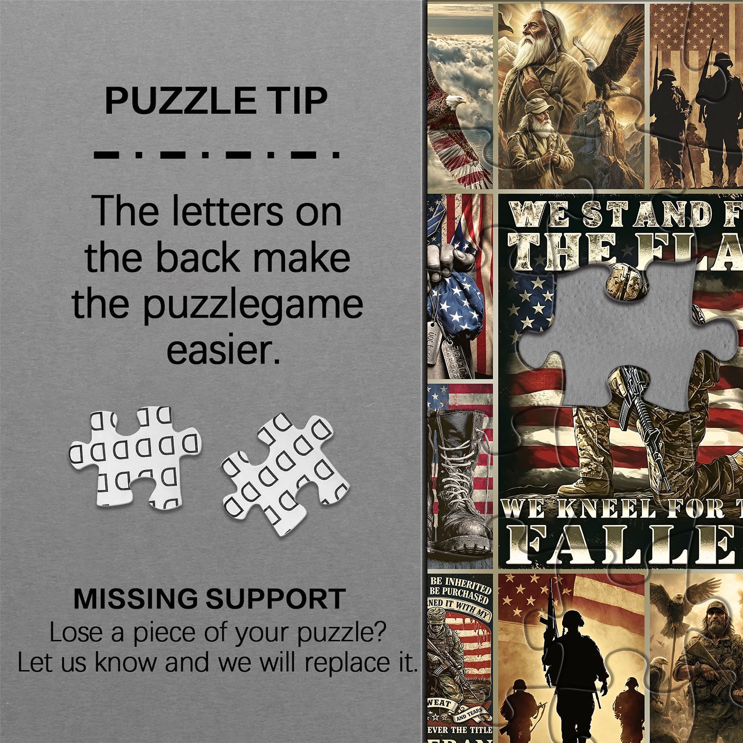 Patriot Veteran Eagle Flag Jigsaw Puzzle 1000 Pieces
