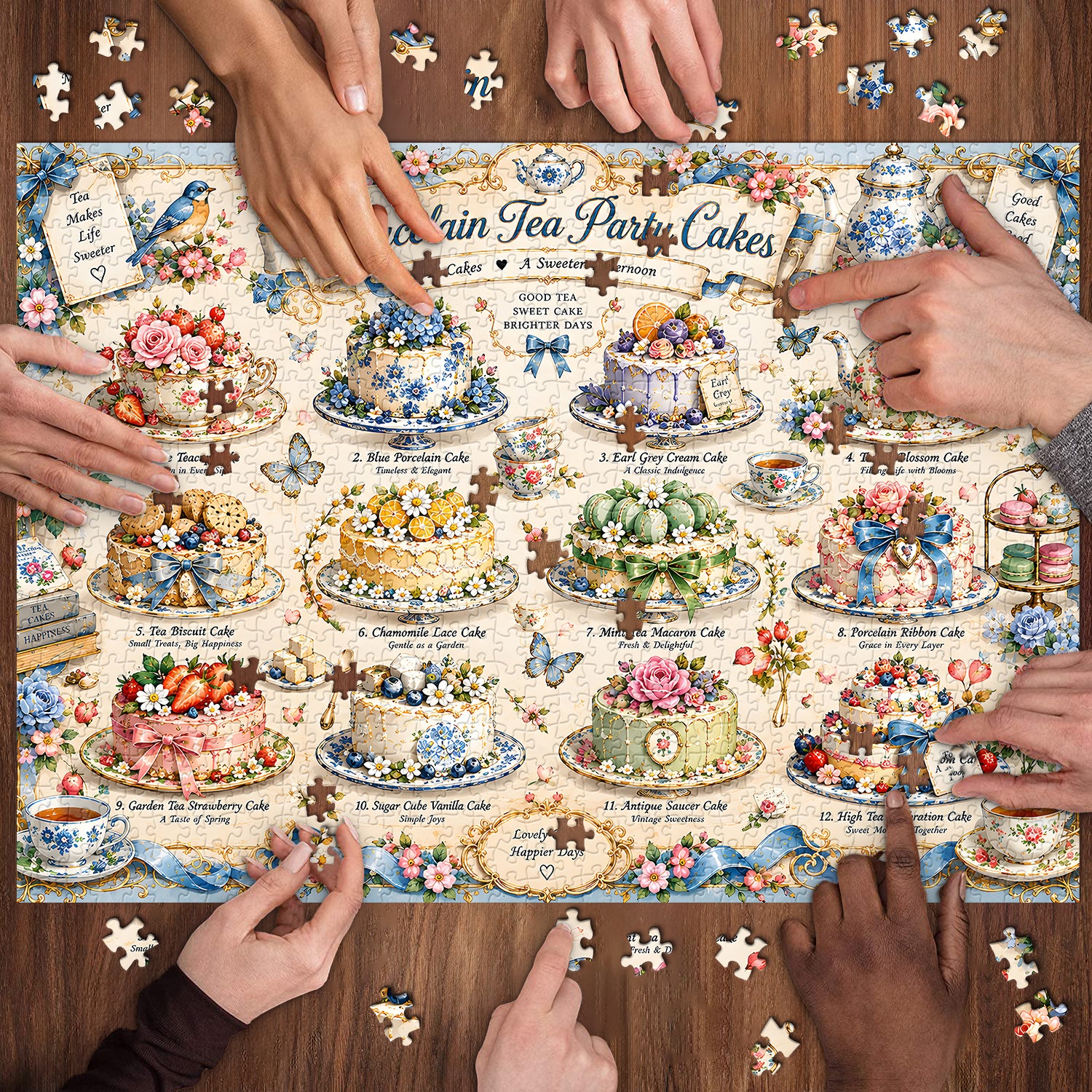 Puzzle vintage con torte da tè, 1000 pezzi