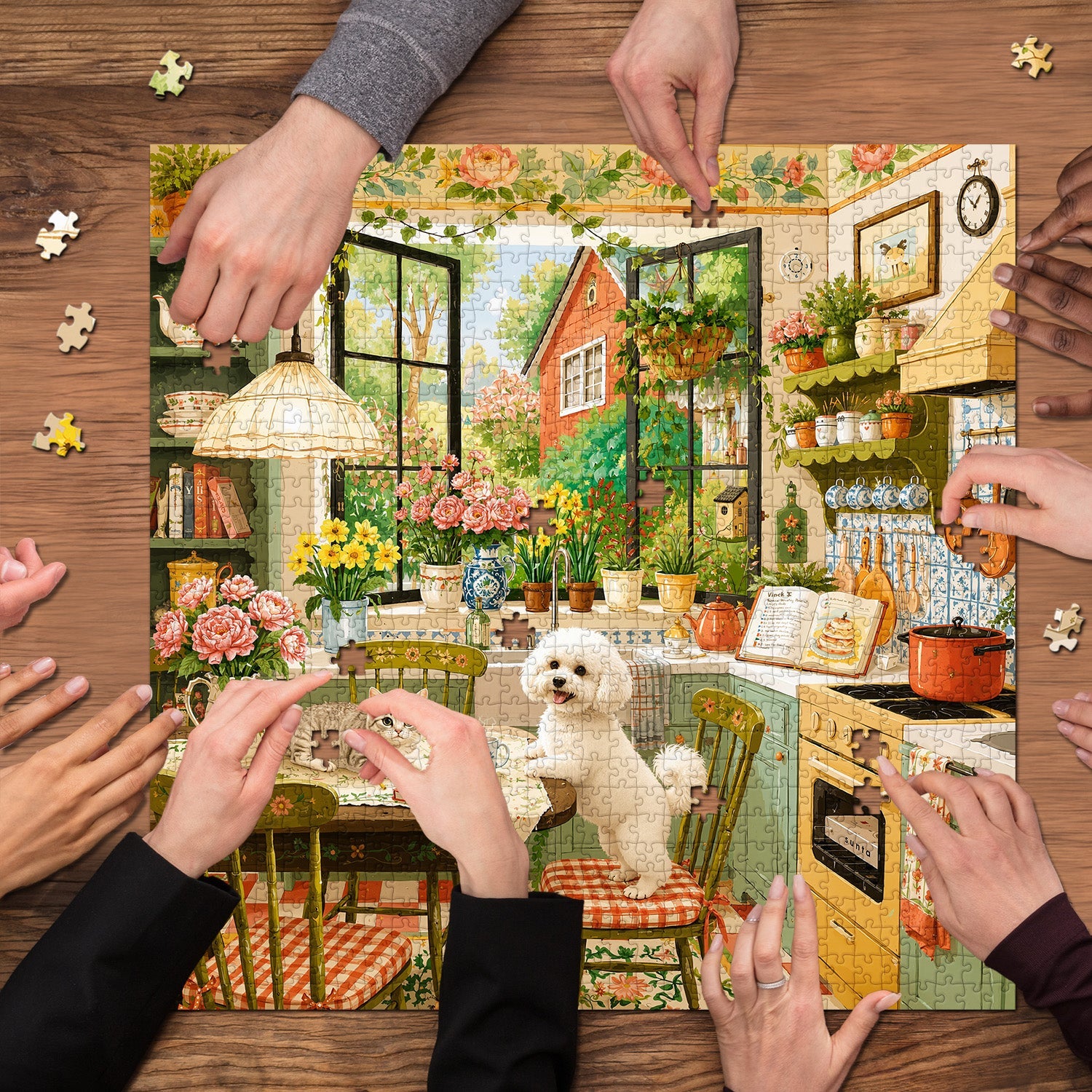 Farmhouse Floral Kitchen Jigsaw Puzzle 1000 Pieces