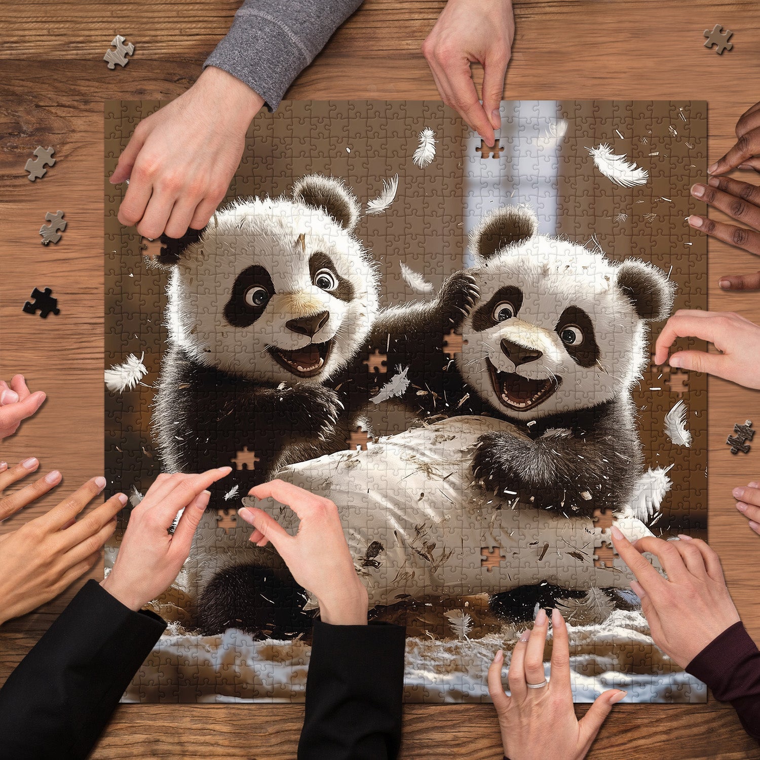 Joyful Panda Prank Jigsaw Puzzle 1000 Pieces