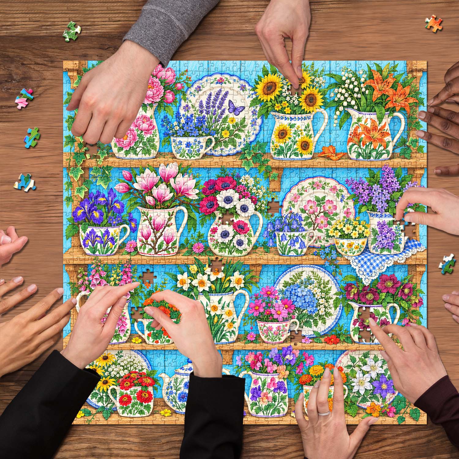 Shelf of Blooms Jigsaw Puzzle 1000 Pieces