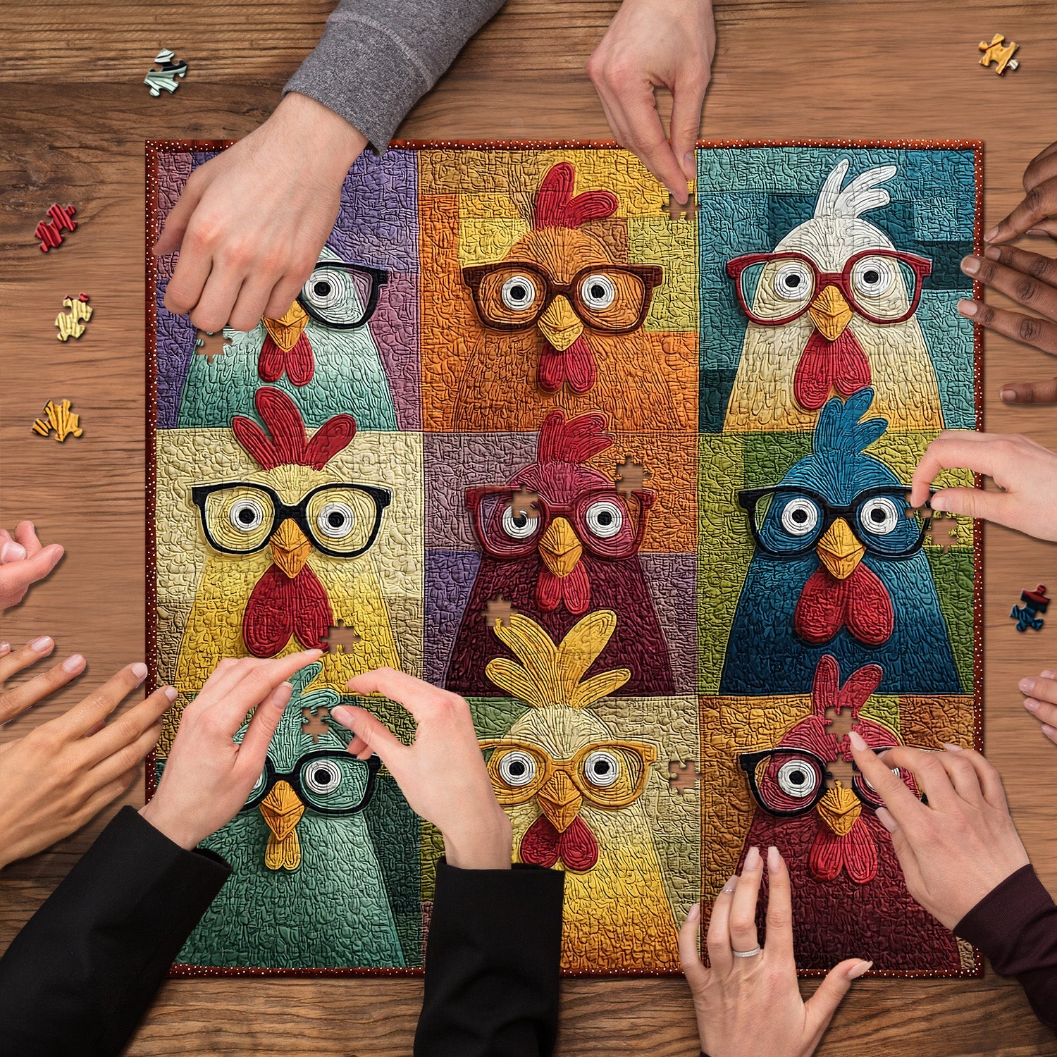 Stoff-Huhn-Spaß-Puzzle, 1000 Teile