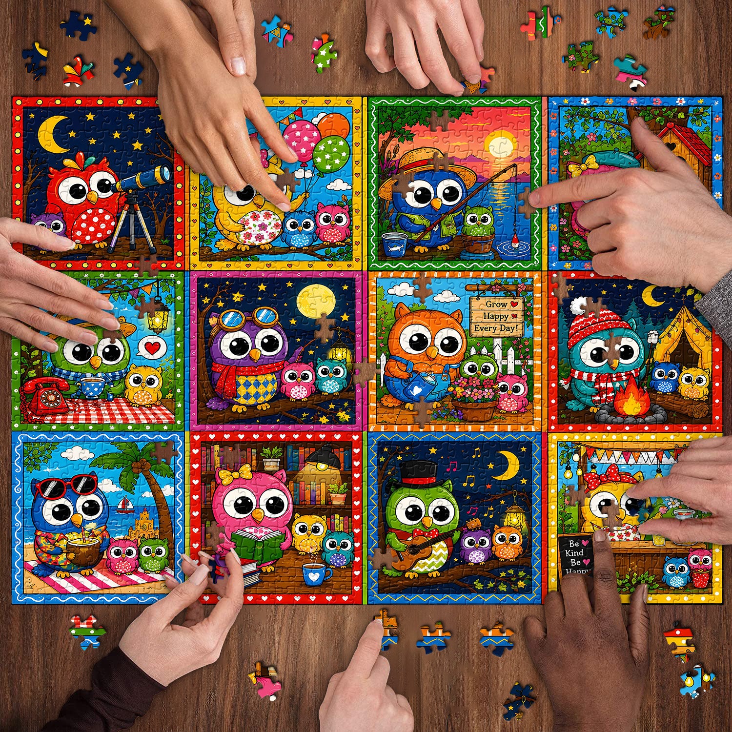 Niedliche Eulen-Kollektion, 1000-teiliges Puzzle