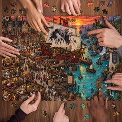 Puzzle del porto del galeone dei vampiri, 1000 pezzi