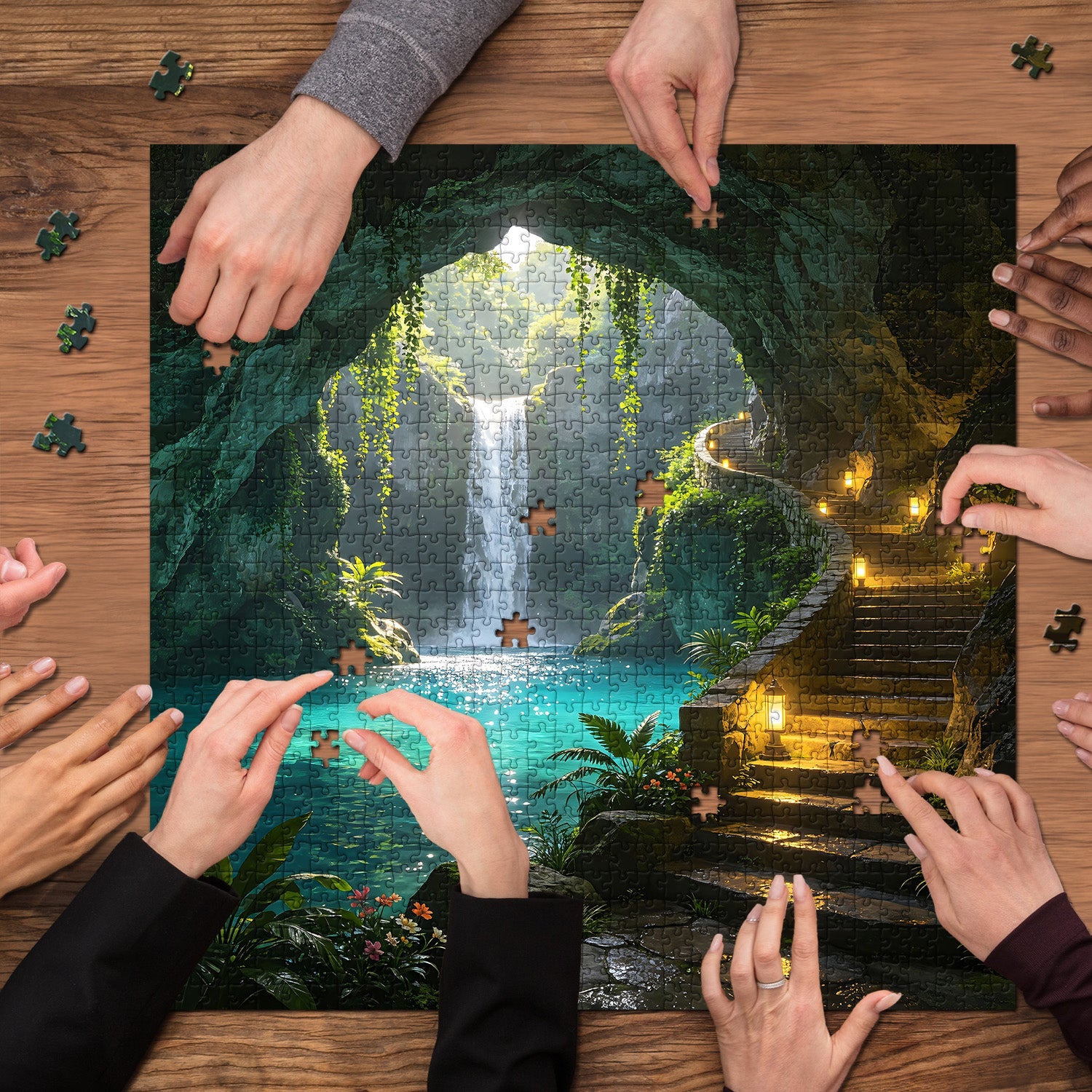Turquoise Pool Grotto Jigsaw Puzzle 1000 Pieces