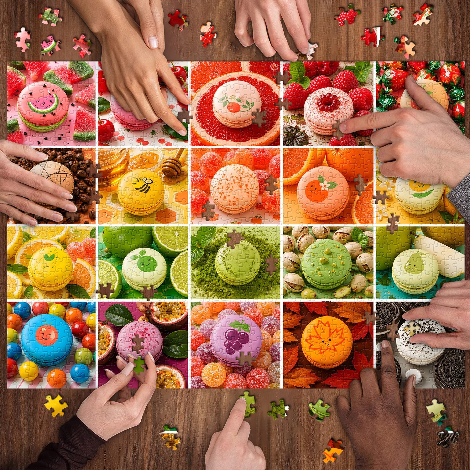 Colorful Macaron dessert Jigsaw Puzzle 1000 Pieces