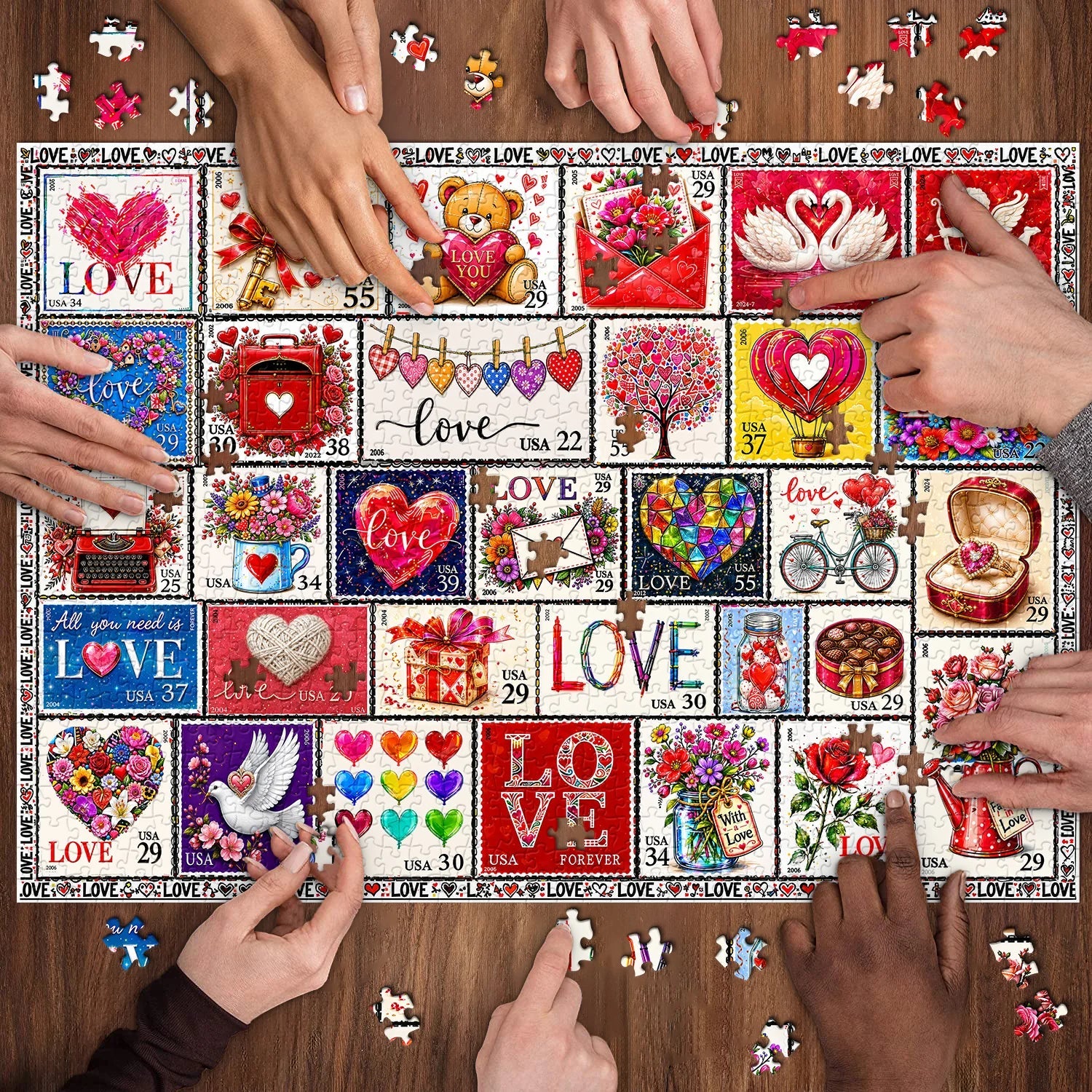 Love Stamp Collection Puzzle 1000 Teile