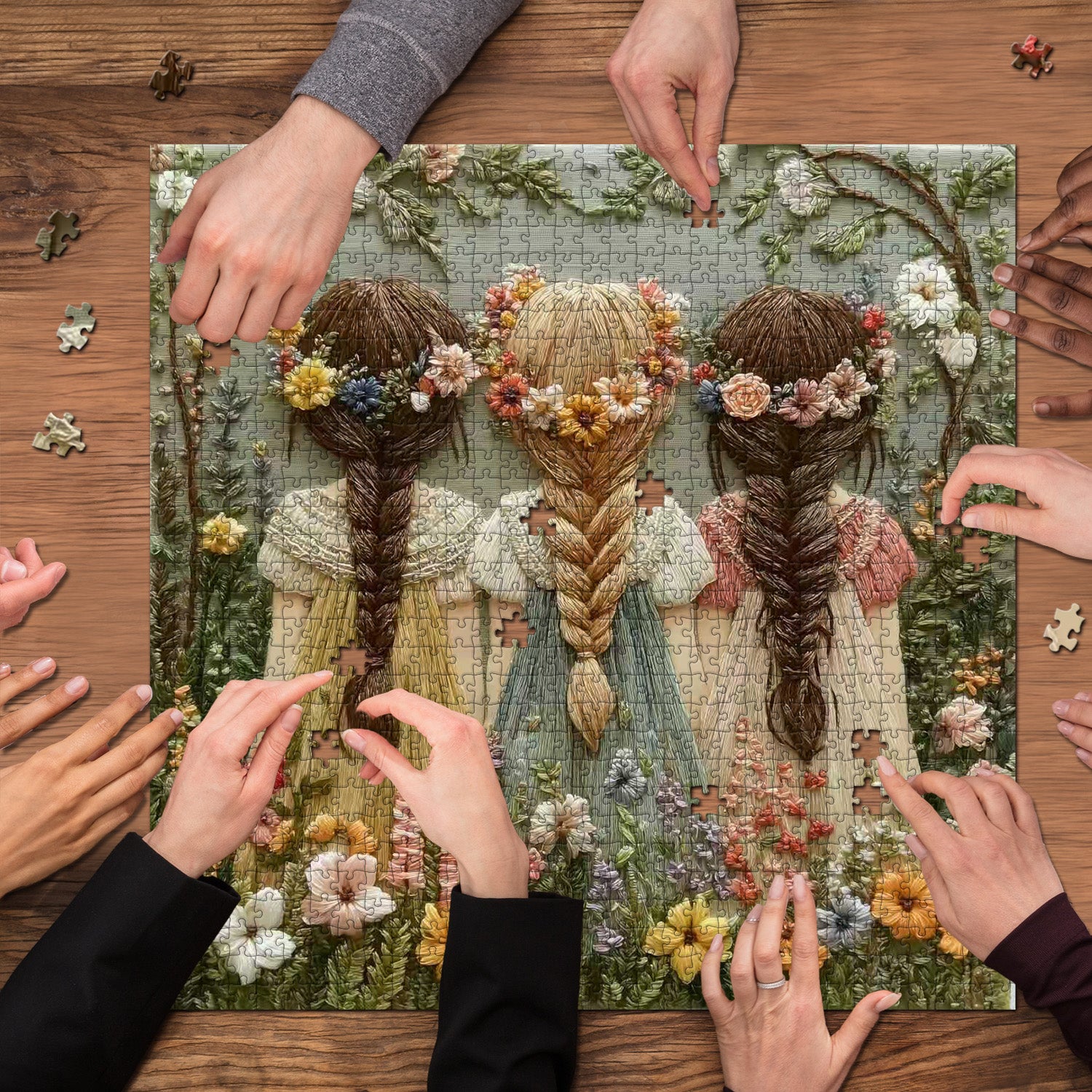 Aguja Flor Niño Rompecabezas 1000 Piezas