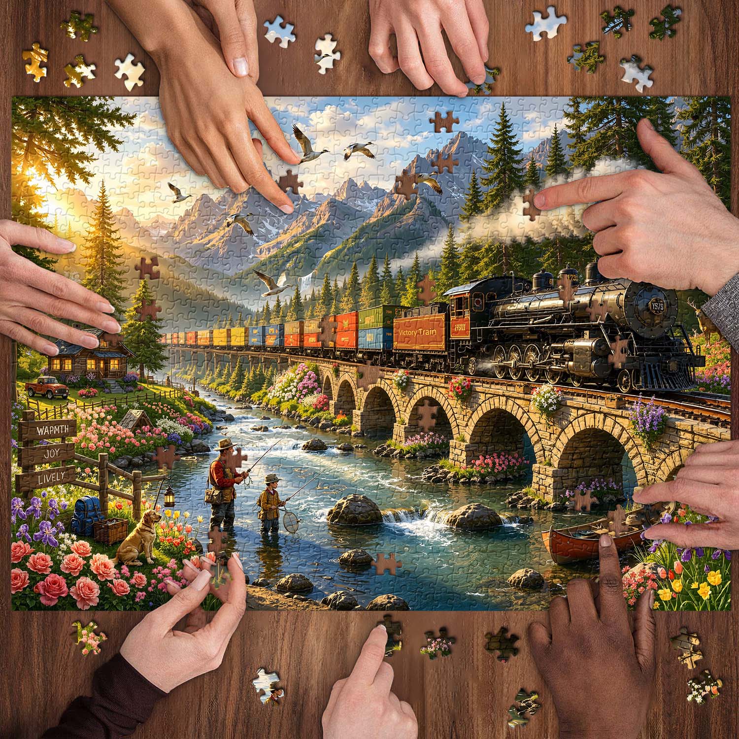 Valley Steam Train Jigsaw Puzzle 1000 Pieces