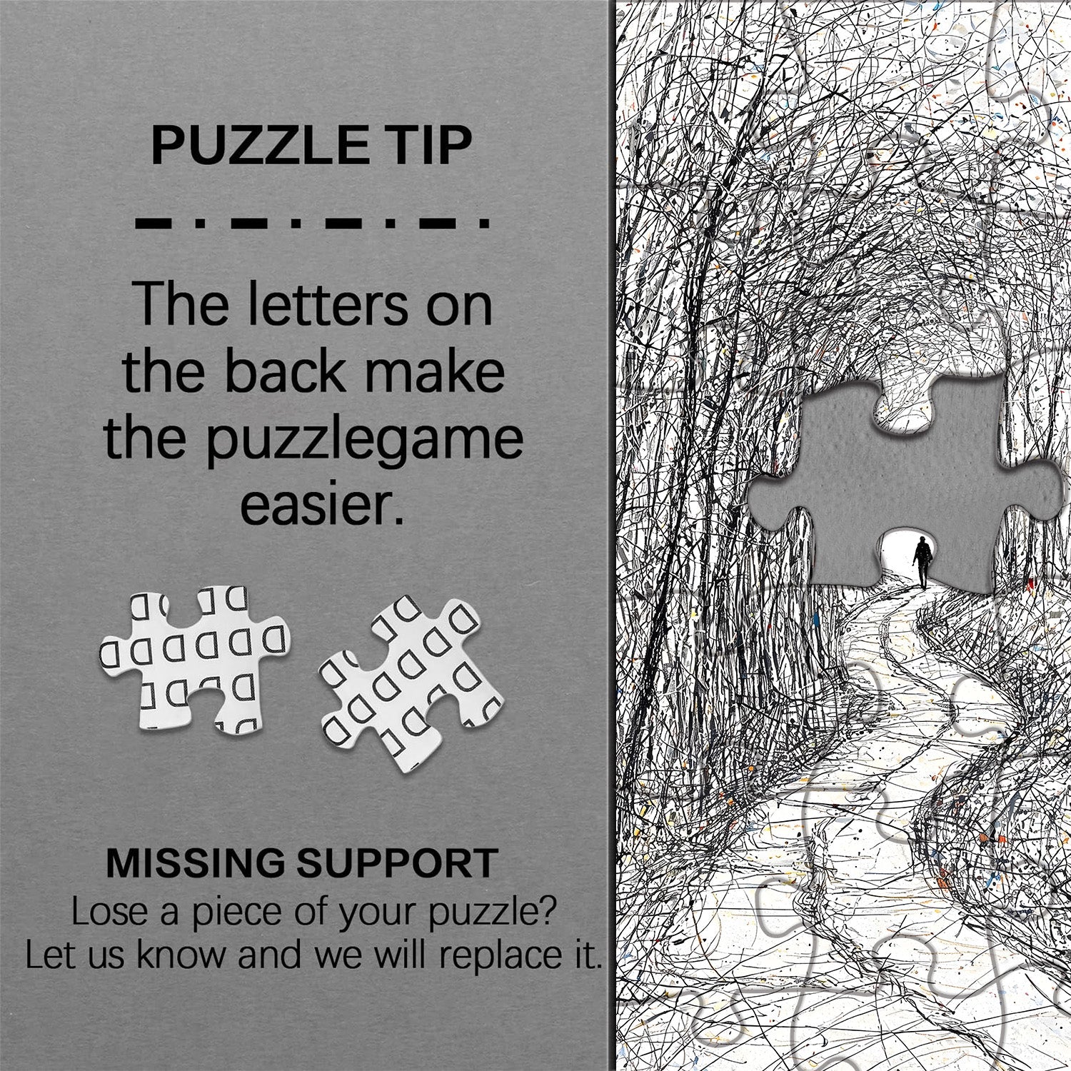 Line Art Lone Walker Jigsaw Puzzle 1000 Pieces