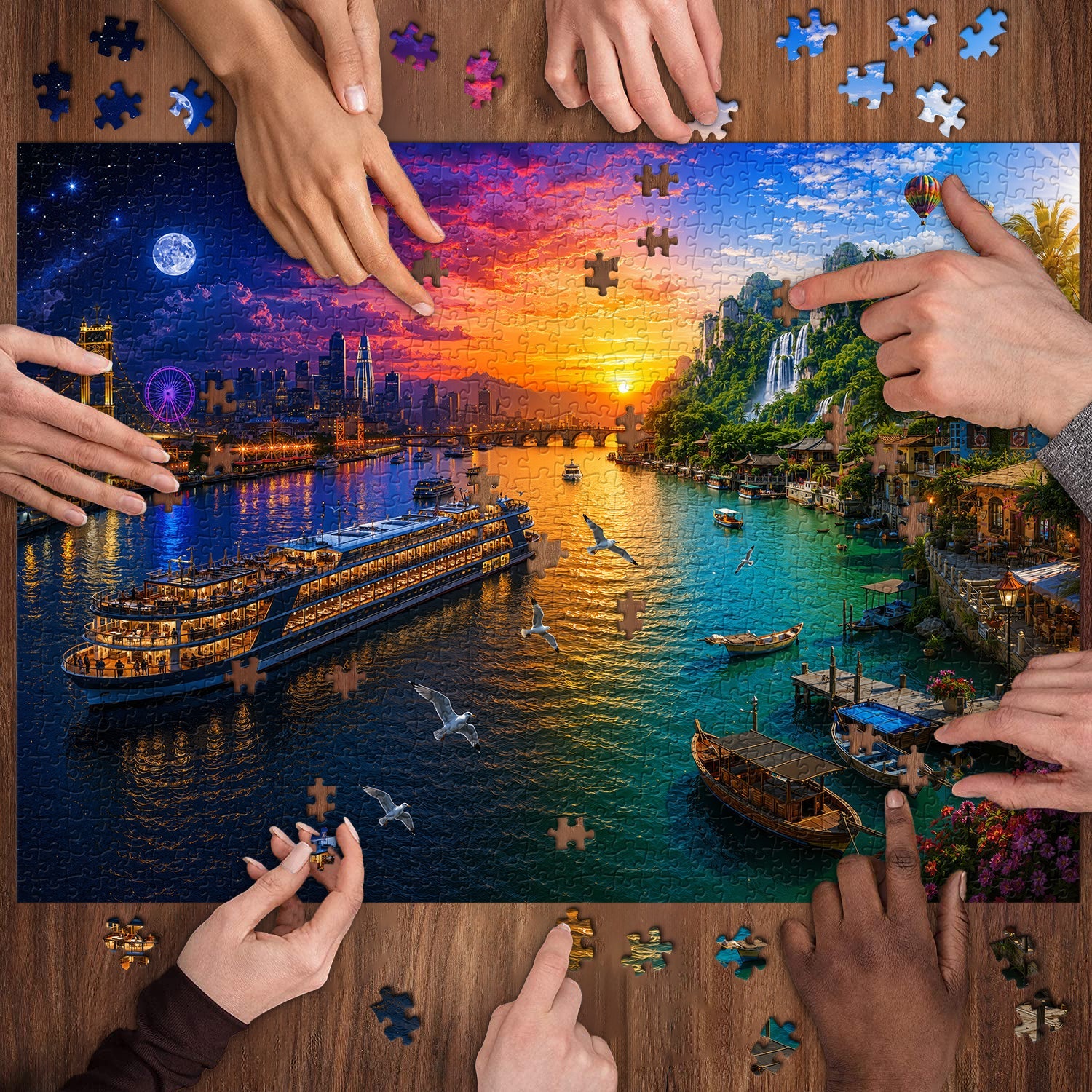 River City Sunset Puzzle 1000 Teile