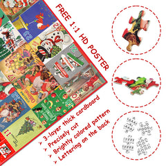Vintage Christmas Advent Calendar Jigsaw Puzzle 1000 Pieces