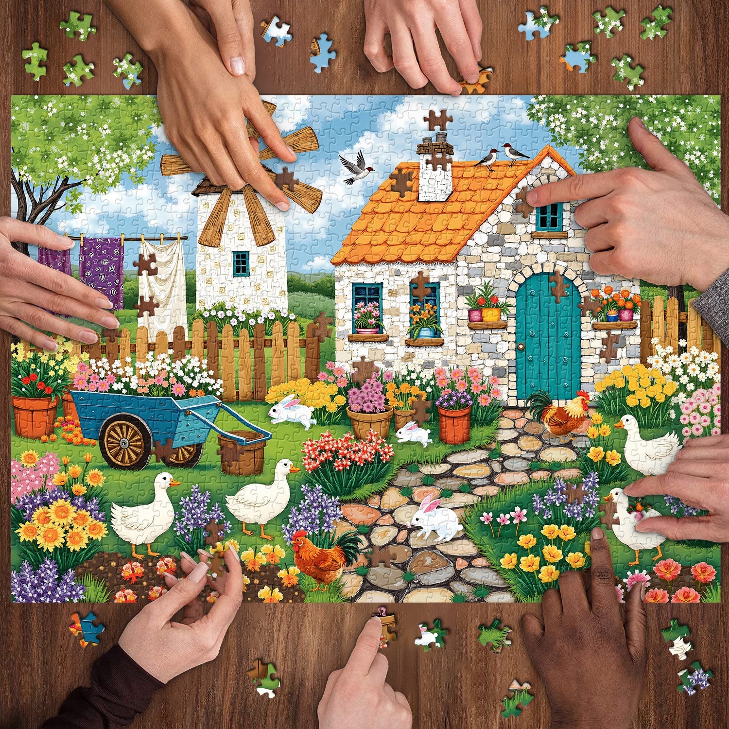 Windmill Pet Courtyard Puzzle 1000 Teile