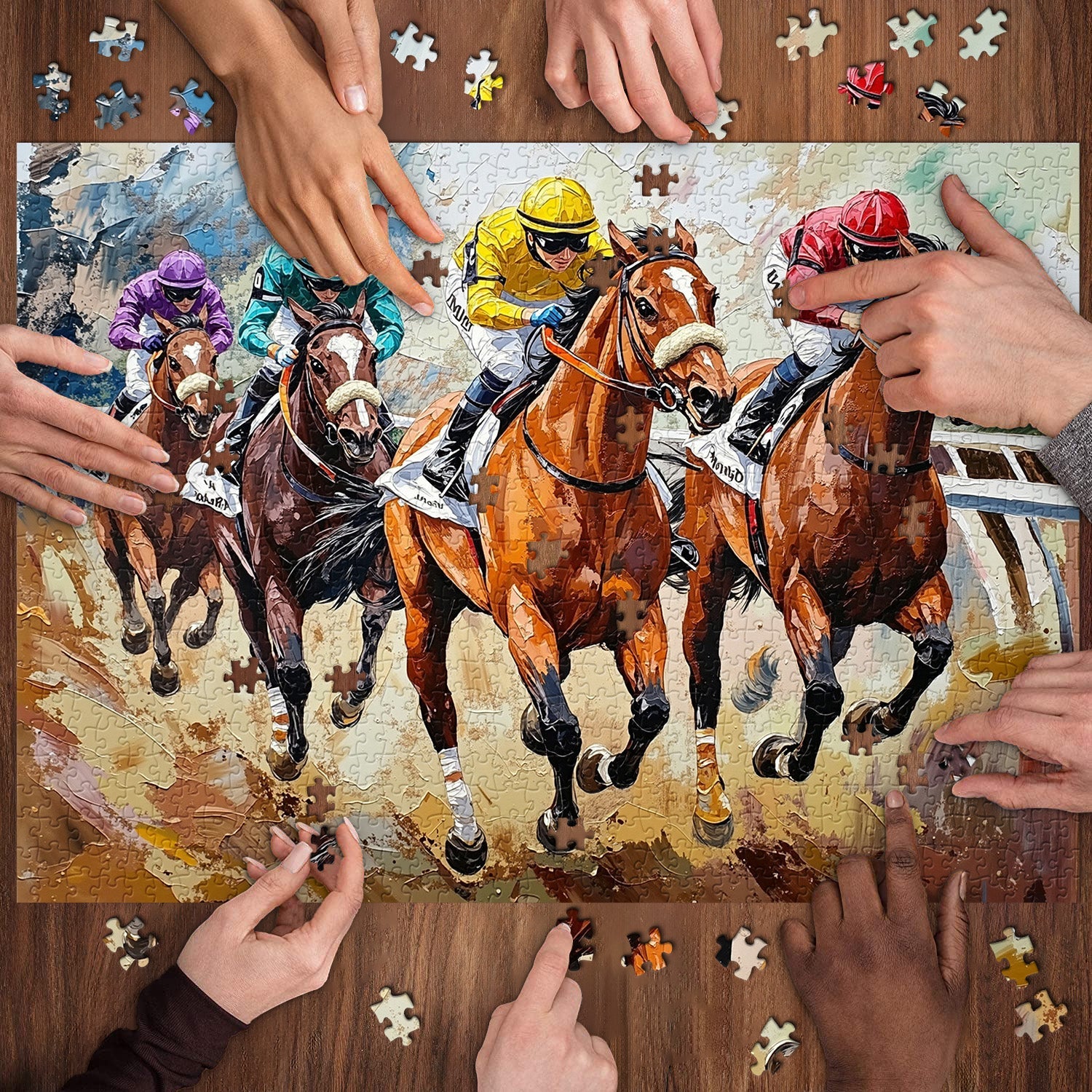 Race Horses Art Jigsaw Puzzle 1000 Pieces