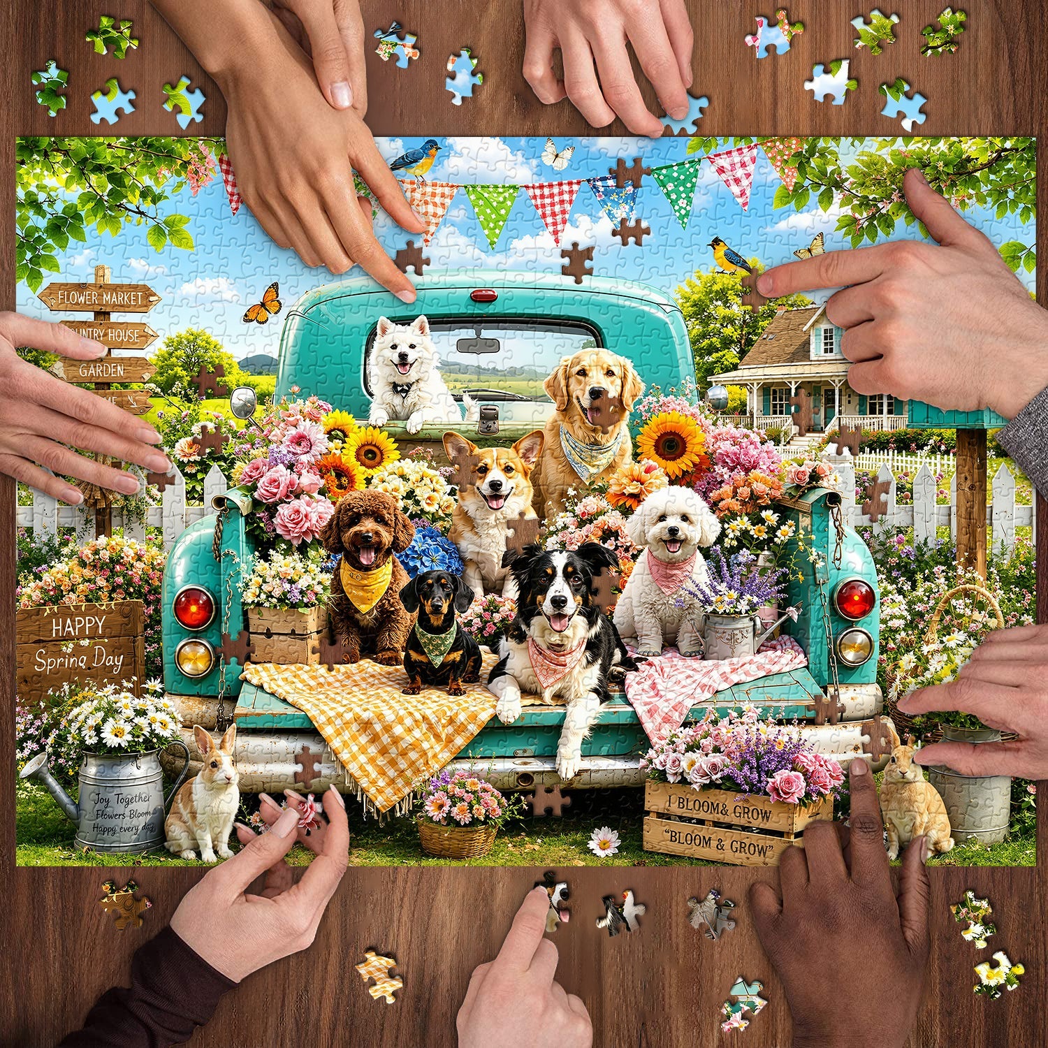 Truck Full Puppies Jigsaw Puzzle 1000 Pieces
