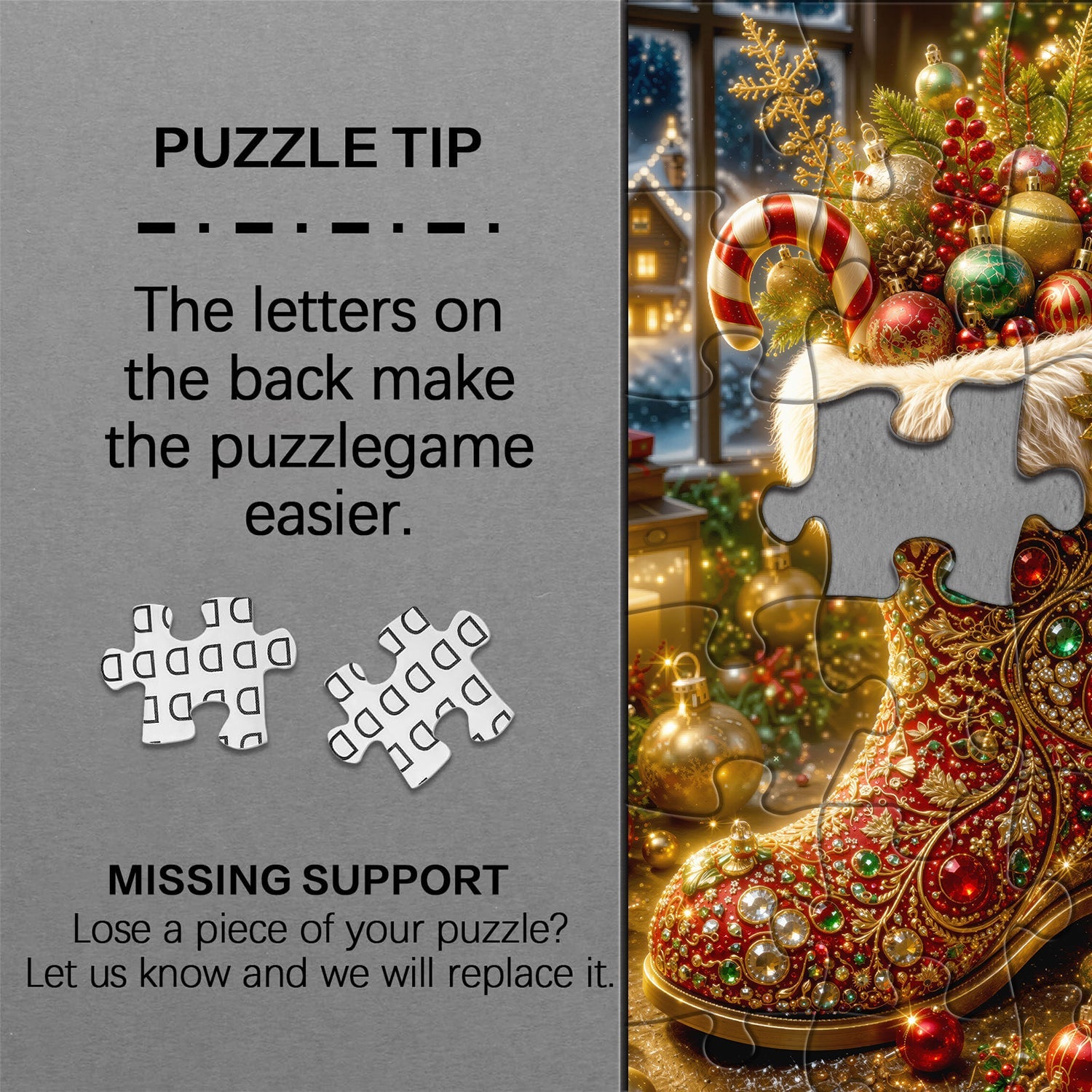 Festive Santa Boot Jigsaw Puzzle 1000 Pieces