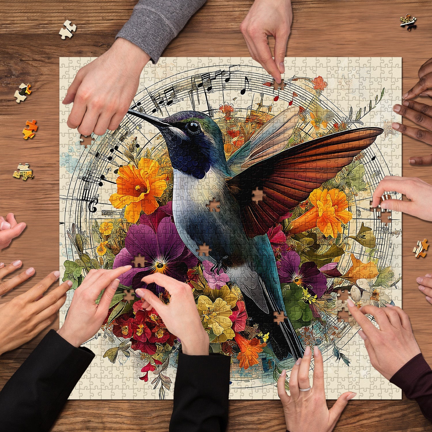 Blumenbesucher-Puzzle 1000 Teile