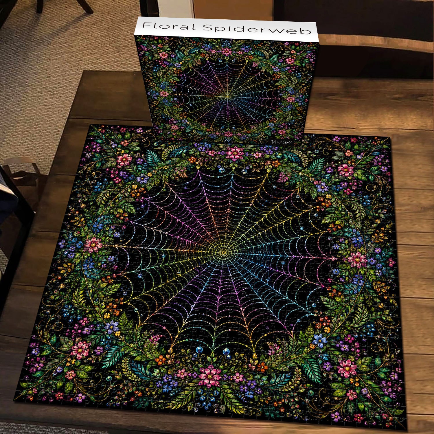 Floral Spiderweb Jigsaw Puzzle 1000 Pieces