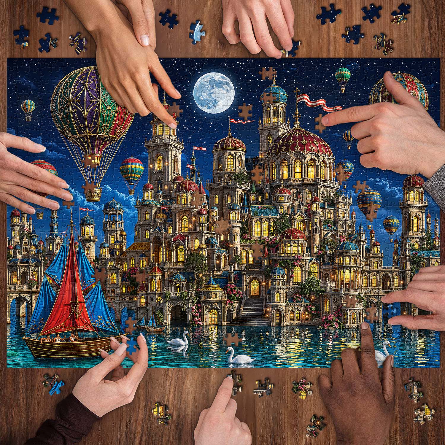 Moonlit Castle Jigsaw Puzzle 1000 Pieces