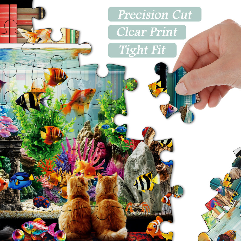 Cat and Fish Jigsaw Puzzle 1000 Pieces