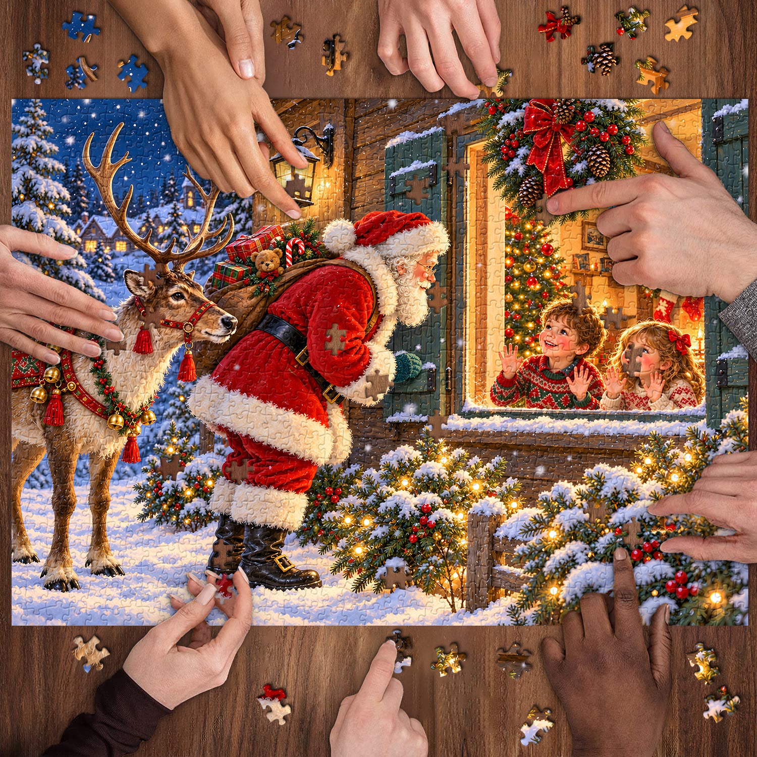 Santa’s Christmas Visit Jigsaw Puzzle 1000 Pieces