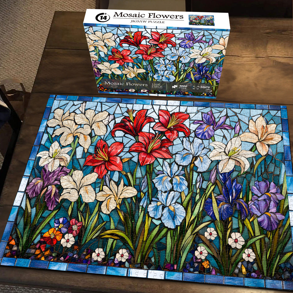 Mosaic Flowers Jigsaw Puzzle 1000 Pieces