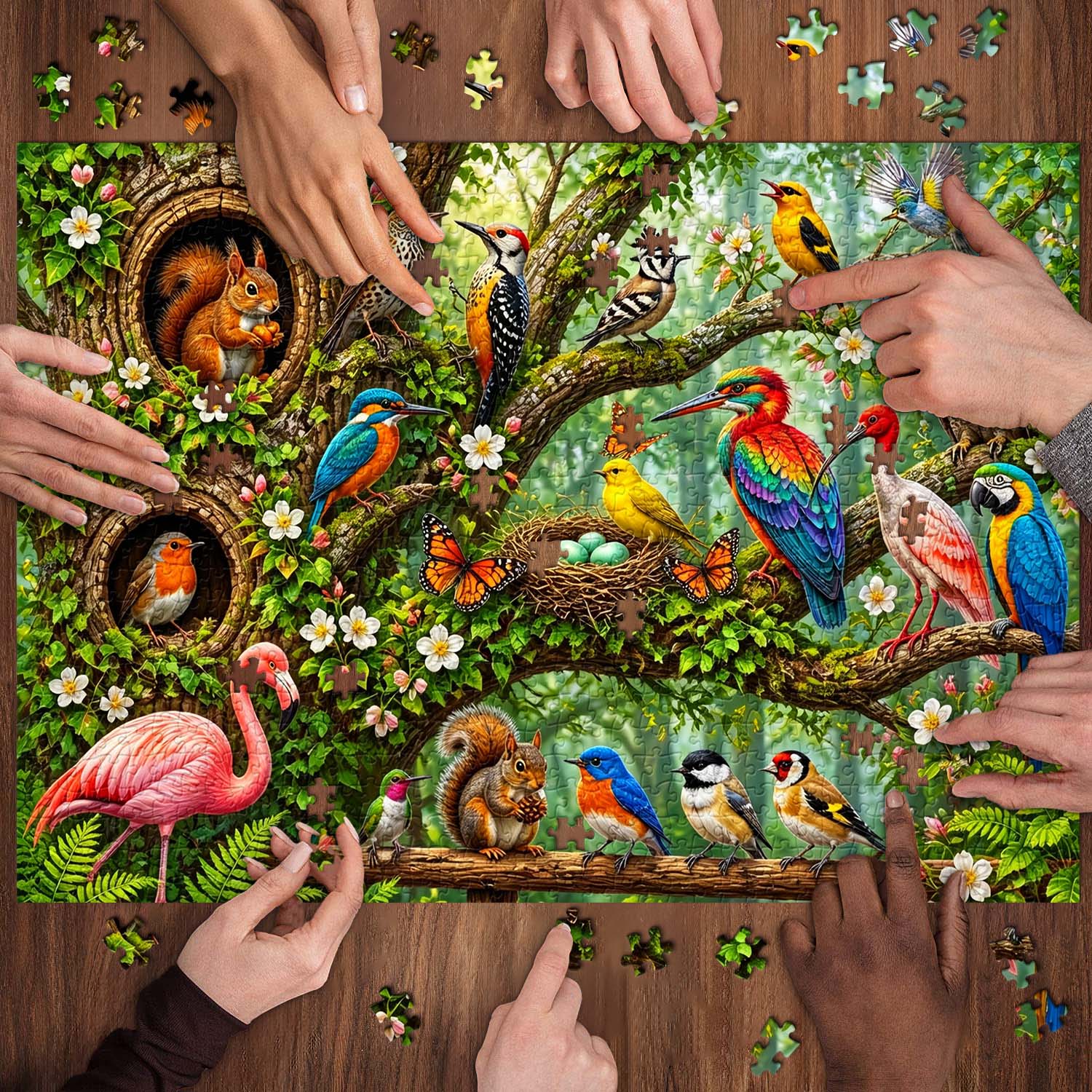 Blossom Tree Wildlife Jigsaw Puzzle 1000 Pieces