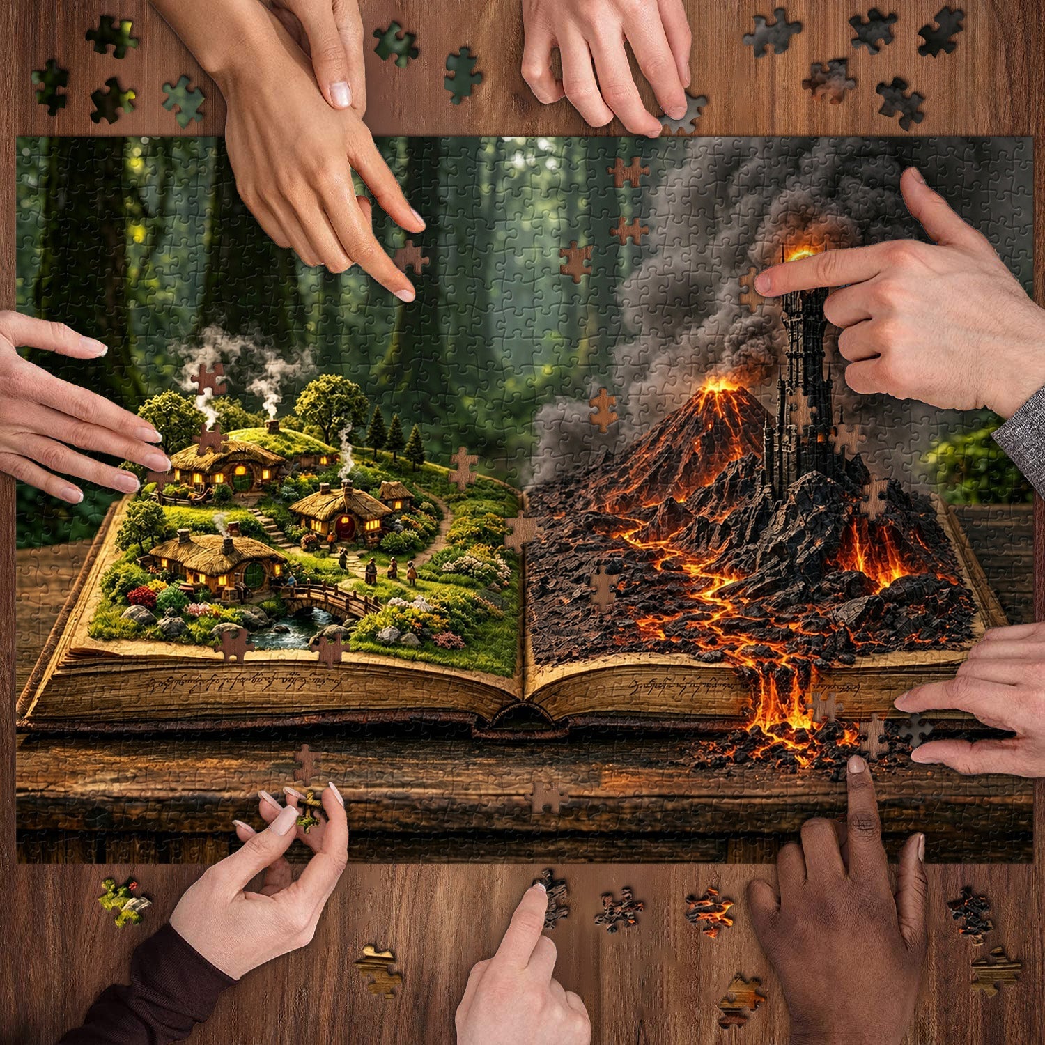 Mittelerde in einem Buch Puzzle 1000 Teile