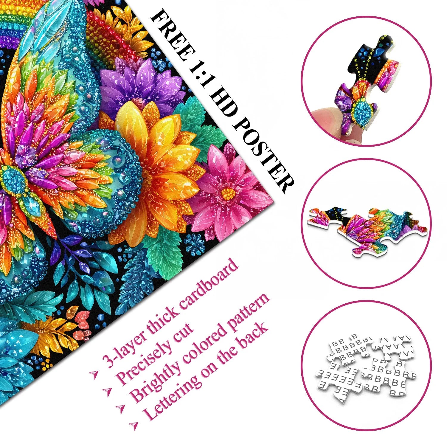 Rainbow Butterfly Puzzle 1000 pièces