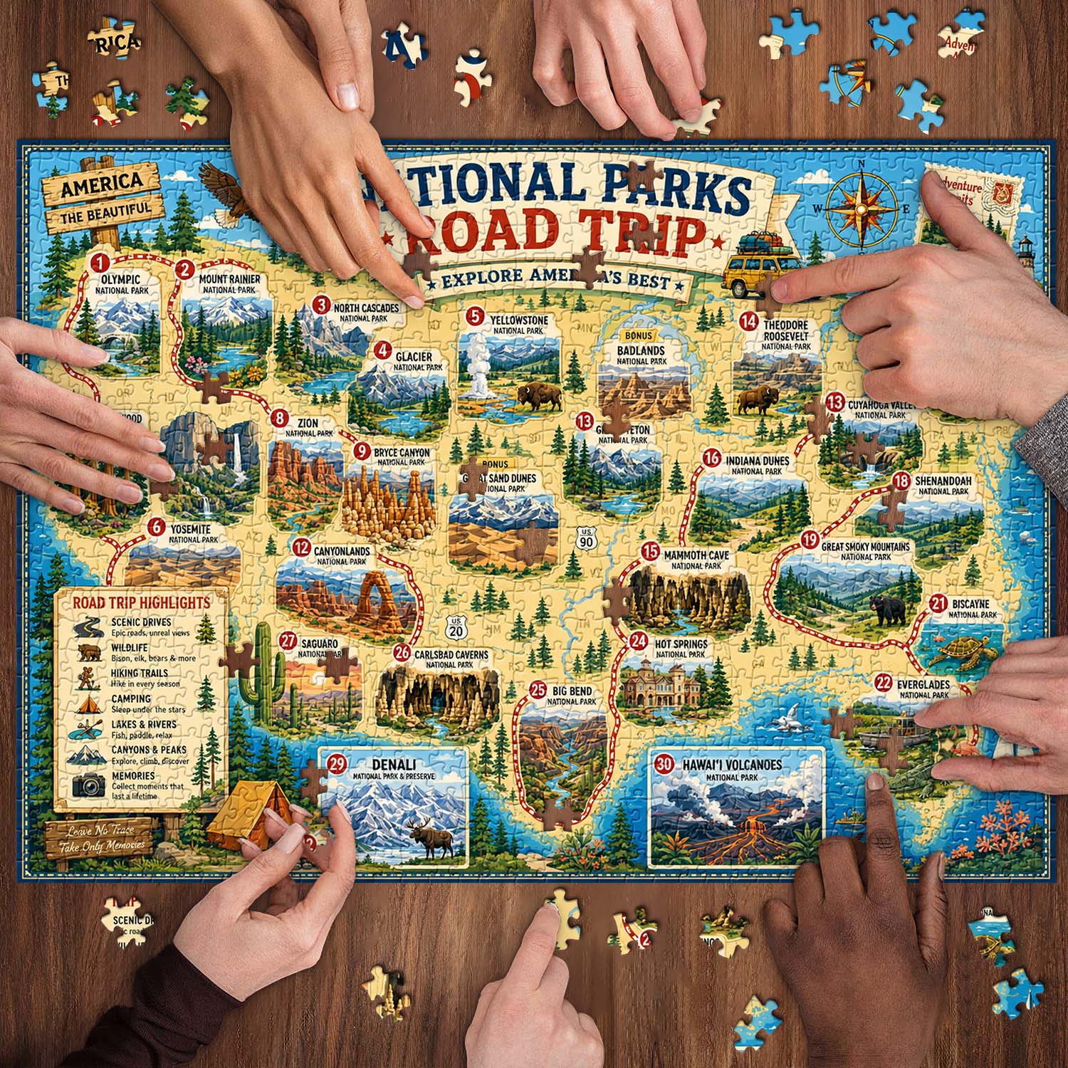 Explore National Parks Jigsaw Puzzle 1000 Pieces