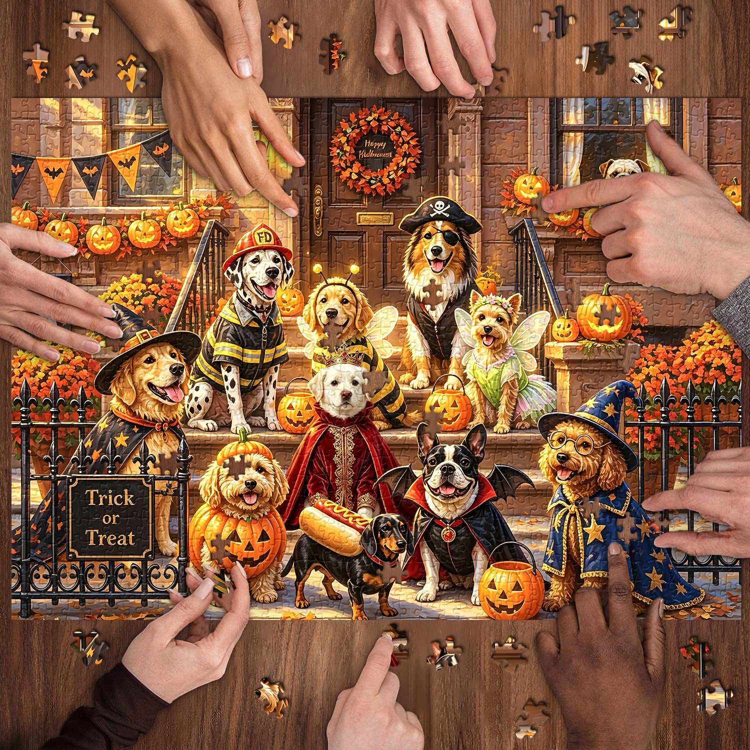 Trick-or-Treat Pups Jigsaw Puzzle 1000 Pieces