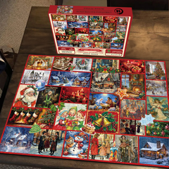 Christmas Illustration Advent Calendar Jigsaw Puzzle 1000 Pieces