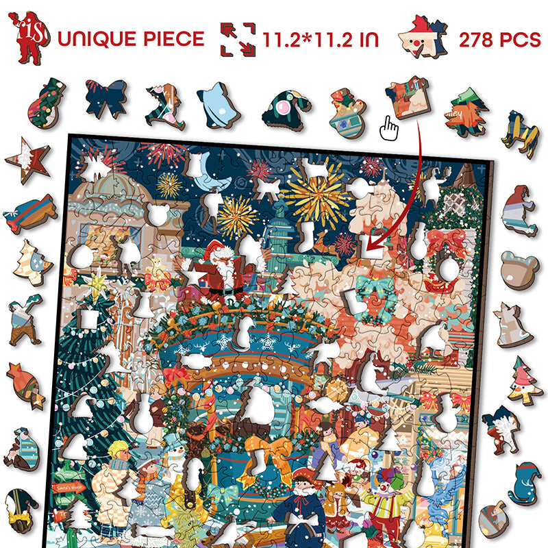 Pickforu® Grove Puzzle de Nochebuena de Madera 278 Piezas