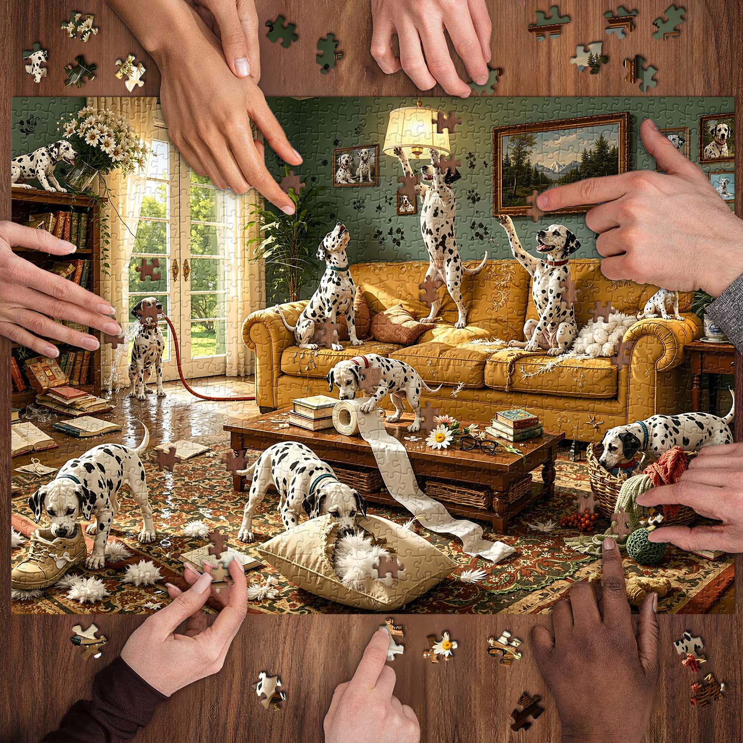 Playful Spot Pups Jigsaw Puzzle 1000 Pieces