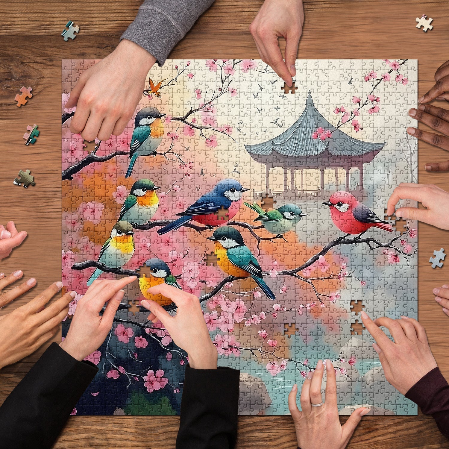 Kirschblütenvögel Puzzle 1000 Teile