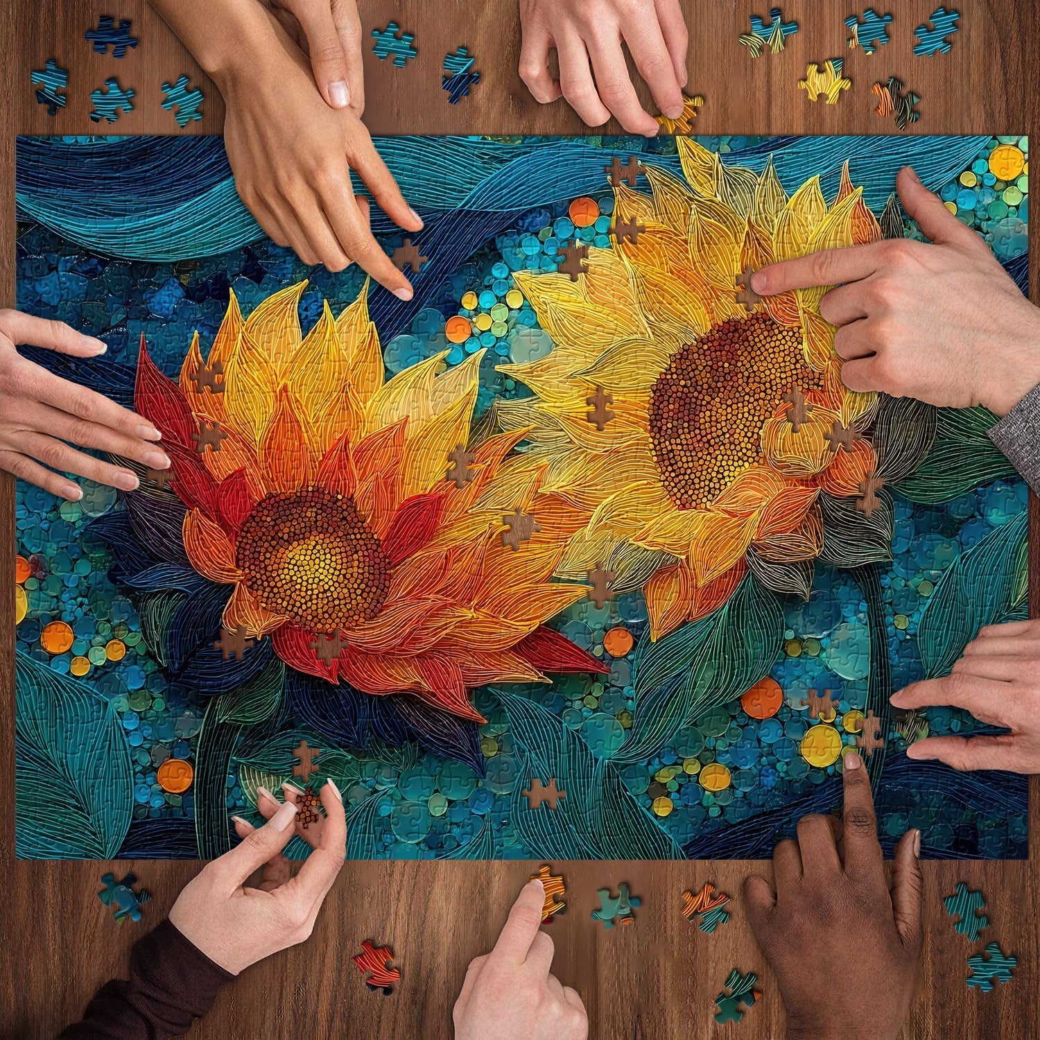 Golden Sunflowers Jigsaw Puzzle 1000 Pieces